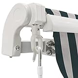 Green Bay 3 x 2.5m Manual Awning Garden Patio Canopy Sun Shade Shelter Retractable Green-White - Image 7