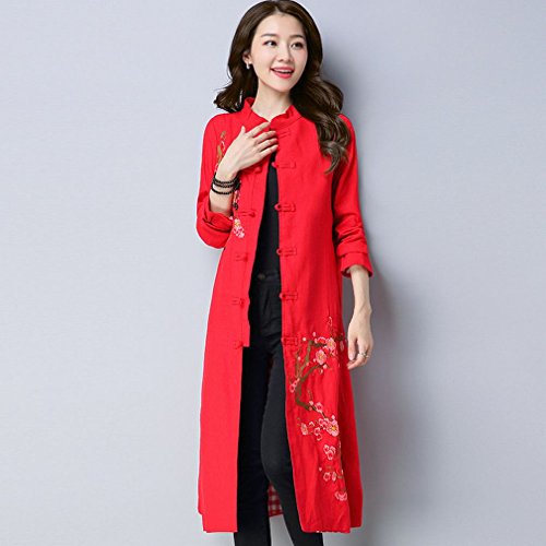Manteau long brodé pour en finir avec les vestes serrées veste ample col montant femme