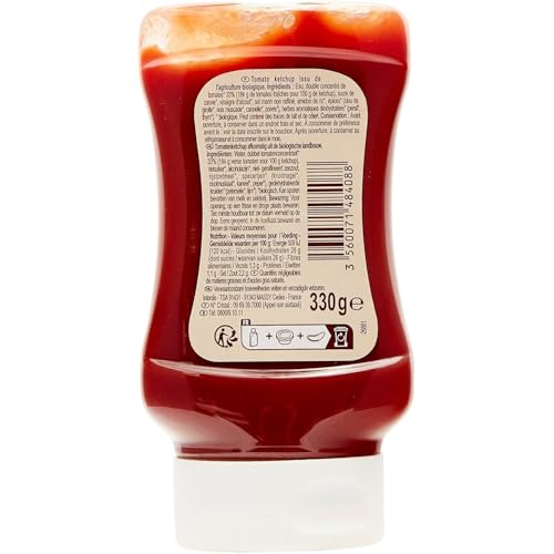 Ketchup bio sauce tomate sans conservateur Carrefour bouteille 330g