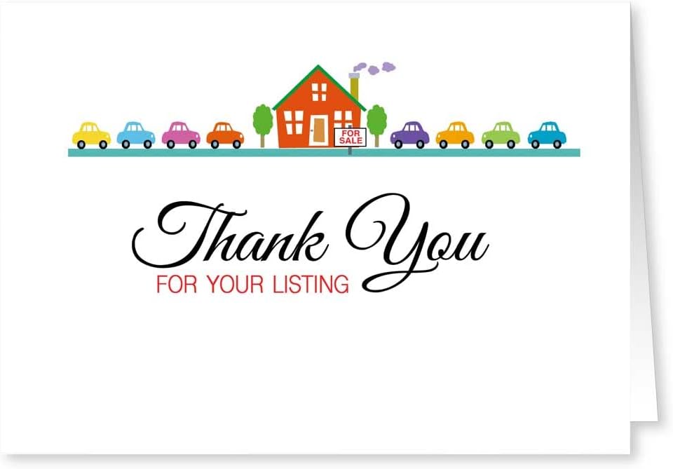 Stonehouse Collection | Custom Thank You For The Listing | Personalize Real Estate Note Card | 24 Unique Boxed Cards & Envelopes (Personalized)