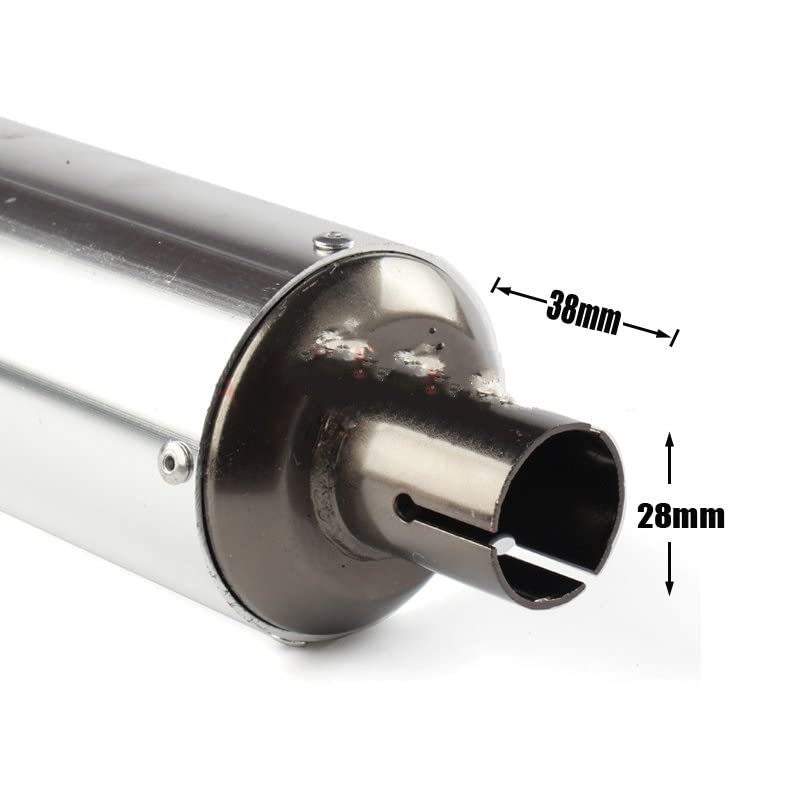 Escape Moto Tubo Silenciador 28mm para Motocicleta, Abrazadera Tubo Escape, 110cc, 125cc, 150cc, Quad Bike Dirt ATV, Tubo Escape Moto Tubo Escape Silenciador