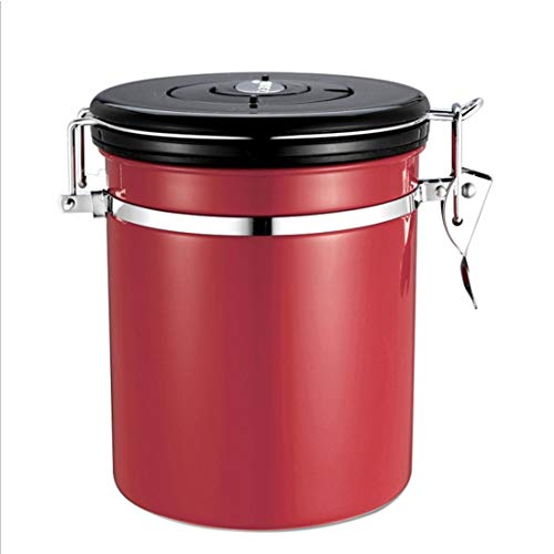 Cvthfyk Food Storage Containers, Airtight Kitchen Container Food Pantry Organization, Ideal for Coffee Beans (Color : Red)