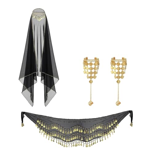 Tenue de gitan pour danse orientale avec écharpe de hanche en voile