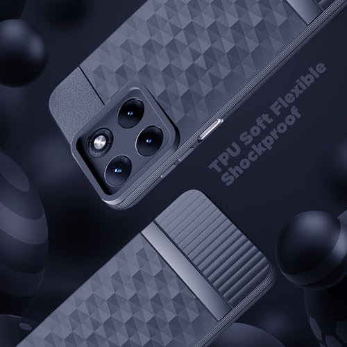Image of Back Cover for Motorola Moto Edge 70 Fusion 5G Camera Protection 3D Hexa Cube Design Silicone Protective Bumper Back Case for Motorola Moto Edge 70 Fusion 5G - Blue