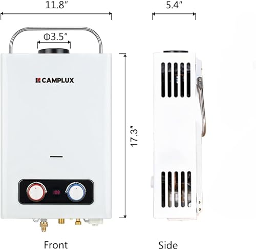 Miniatura 4 de CAMPLUX - Tapa de lluvia de acero inoxidable para calentador de agua sin tanque para exteriores, ACERO