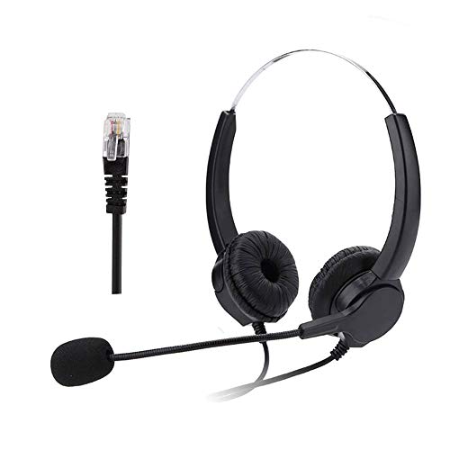 Artisam Casque téléphonique - Centre d'appel - Casque binaural à réduction du bruit - Avec micro et adaptateur - Pour téléphone portable (casque binaural) Cover