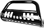 Compatible with 10-18 Dodge Ram 2500/3500 3 inches Bumper Push Bull Bar+Removable Skid Plate (Black)