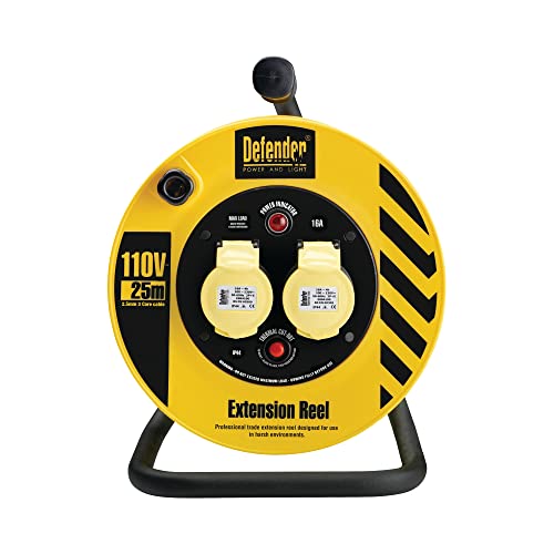 Defender Cable Reel 2-Way 16A 25m 110V (E86450)