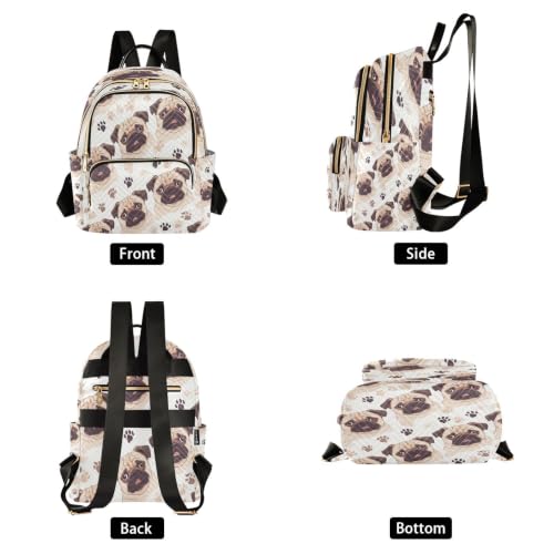 Mini sac à dos empreinte de patte mignonne au design compact ado