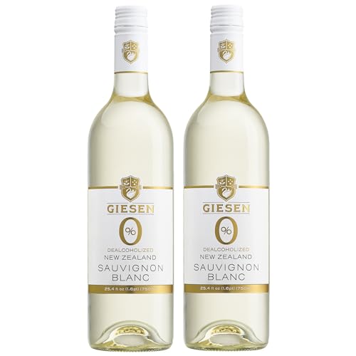 Giesen Dealcoholized Sauvignon Blanc, Non-Alcoholic White Wine, Fresh Aromatics, Crisp, Clean Flavors, Marlborough, New Zealand, 750ml, 2 Pack (750ml, 2)