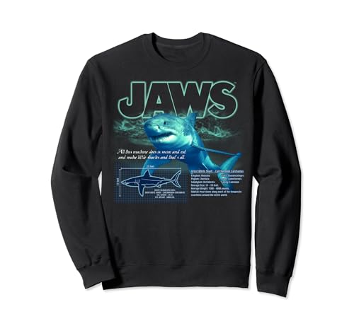 Jaws Great White Shark Description Blueprint Sudadera