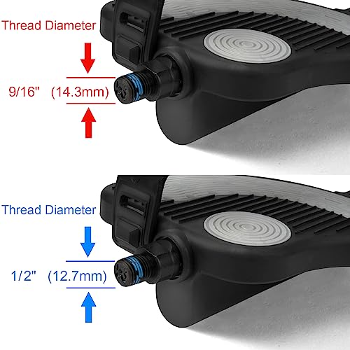 Exercise Bike Pedals 1/2" With Straps For Peloton Bike, Spin Cycling Bike, Indoor Exercycle Bike, Stationary Recumbent Bicycle Replacement Parts #TOP4