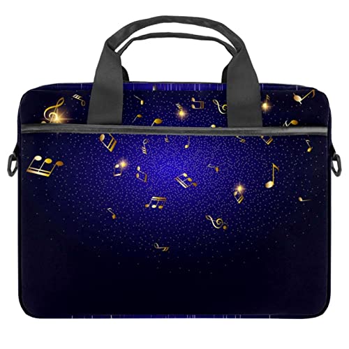 Sac à bandoulière pour ordinateur de 13 à 14,5 pouces avec motif notes de musique multicolore