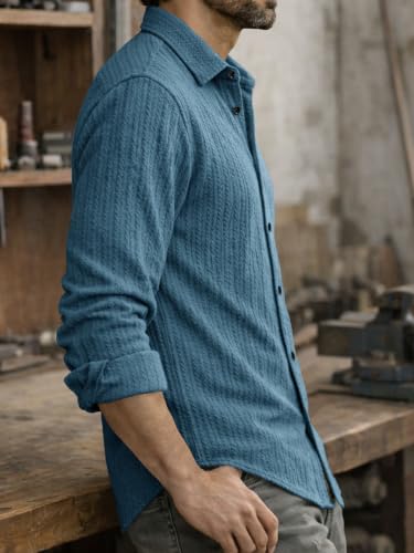 Image of Noble Monk Men's Full Sleeve Shirt | Casual Formal Button Down Top | Regular Fit Stylish Wear | Comfortable Everyday Apparel