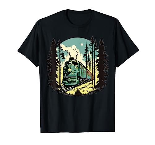 Regalo para amantes de los trenes Train Forest para entusiastas de los trenes Camiseta