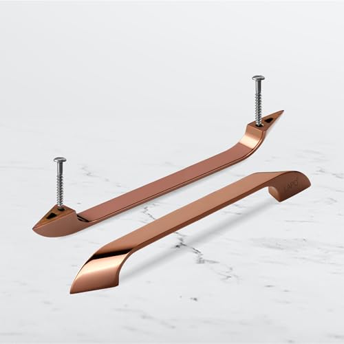 Image of LAPO 6 Inch Pull Handles for Cabinet Drawer Use, Ideal for Kitchen and Wardrobe Units, Clean Finish Appearance, Easy Mount Setup, 3 Years Warranty (160mm, PVD Rose Gold Finish, Pack of 2) - Twist