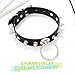 ACEDRE Spiked Leather Choker Black Studded O Ring Goth Collar for Women and Men
