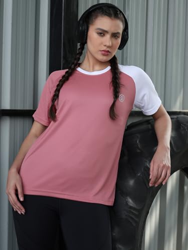Image of CHKOKKO Gym Tshirt for Women Workout Activewear Regular Fit T Shirt for Woman Round Crew Neck Half Sleeves Best for Sports and Outdoor Activities