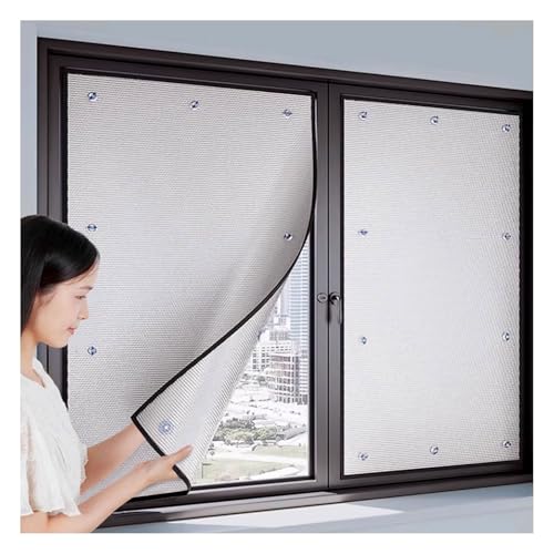 Générique Film Fenêtre De Protection Solaire Film Réfléchissant D'Isolation Thermique en Aluminium Film Fenetre Anti Regard avec Ventouse pour Cuisine Salon Balcon 8mm Épais