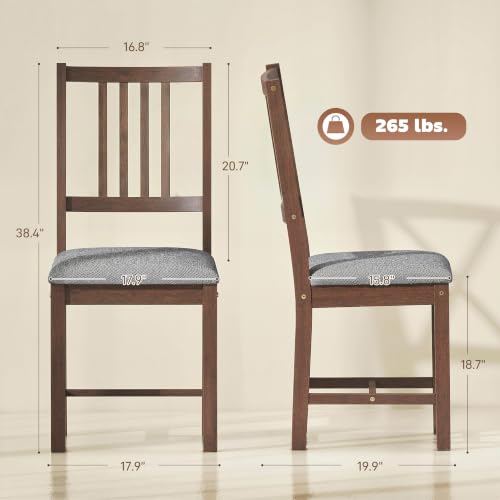 Image of HOMCOM Wooden Dining Chairs Set of 2 with Slat Back, Farmhouse, Walnut