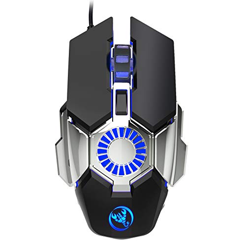 Fesjoy Gaming Mouse, J700 Macro Programmable Gaming Mouse Colorful Breathing Light Gaming Mouse with Adjustable DPI for PC Notebook Laptop