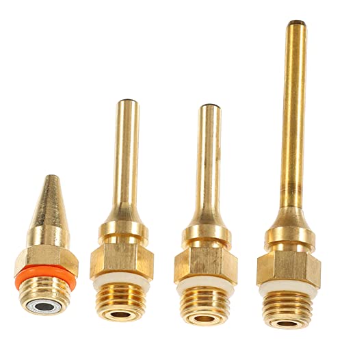 SEWACC Glue Sprayer Nozzle Tip 4 Pack Copper Nozzles for Hot Melt Glue Replacement Random Color