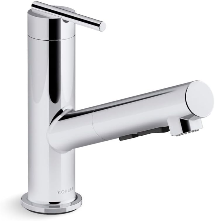 22976-CP Crue Pull-Out Kitchen Faucet, Laundry Faucet with Pull Out Sprayer, Single-Handle Kitchen Sink Faucet, Pull Out Utility Faucet, Polished Chrome