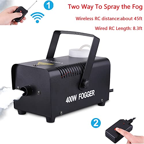 Virfun Fog Machine, Smoke Machine With Wireless&Wired Remote Control For Parties Halloween Wedding And Stage Effect, 400W #TOP1
