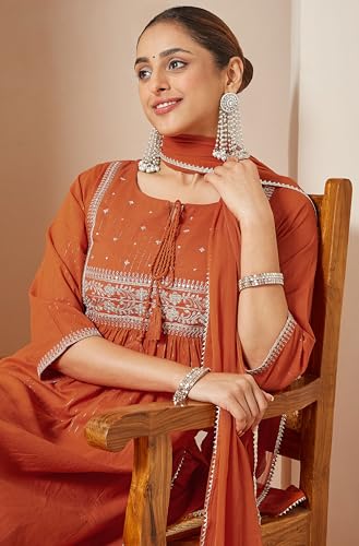 Ensemble kurta A-Line Janasya la solution coton contre la chaleur - 3
