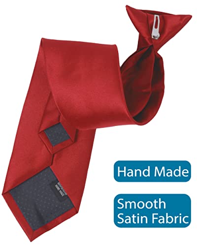 Image of boxed-gifts Clip on Ties for Men - Premium Black Solid Color Clip on Tie