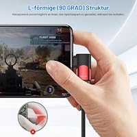 MOGOOD USB-C Adapter 90 Grad rot, 40Gbps, 2 St. USB-C Stecker auf Buchse – Ansicht 2