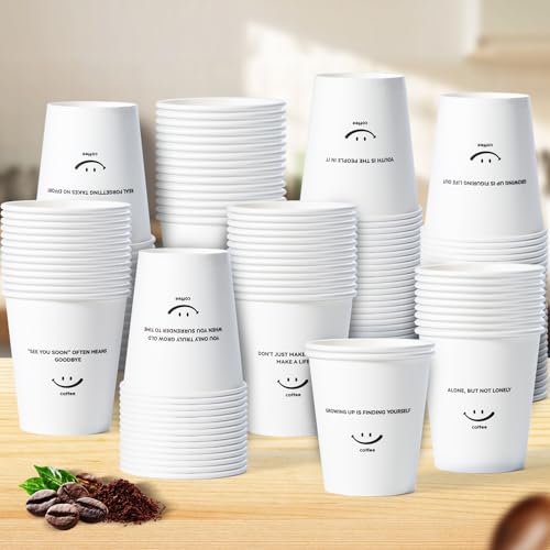 YANGRUI 12oz Inspirational Paper Coffee Cups for Hot & Cold Drink 300 Pack — view 6