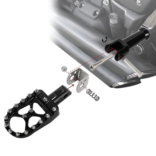 Image of Left and Right Passenger footpeg supports for Harley Softail Models 18-26 | for Deluxe Fat Boy Heritage Sport Glide Softail Slim Street Bob Breakout Low Rider models
