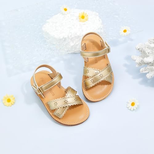 Image of Felix & Flora Toddler Girl Sandals - Little Girl Easter Dress Shoes Lightweight Open Toe Beach Holiday Flats