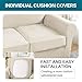 Turquoize 4 Piece Couch Cover Sofa Covers for 3 Cushion Couch Sofa Slipcovers Washable Sofa Cover for Dogs with Individual Couch Cushion Covers Feature Jacquard Fabric(3 Cushion Sofa, Biscotti Beige)