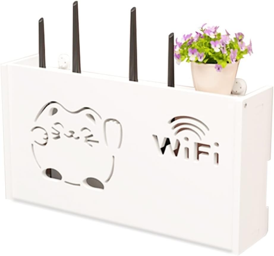 収納ラック WiFiルーター収納ボックス 壁掛けセットトップボックス ルーターラック 電源ボード 隠しラック 穴あきフリーフローティ