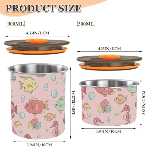 Envase Hermético Café Acero Inoxidable 900ml Rosa miniatura 2