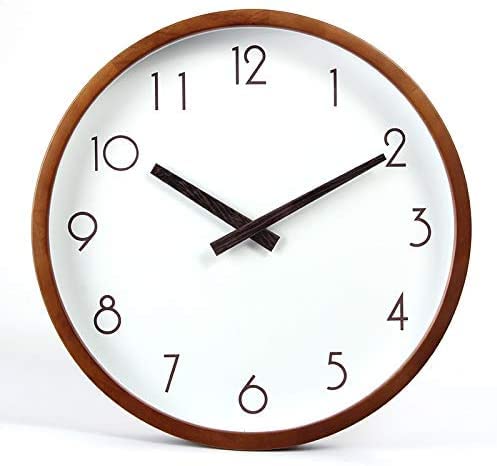 Horloge murale moderne ronde à quartz avec grands chiffres lisibles
