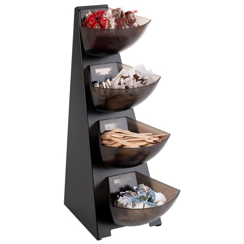 APS 11414 Multi-Rack, Küchenregal, Gestell aus 18/0 Edelstahl, Portionsschütte aus Kunststoff, Portionsspender, Volumen pro Schütte 1 Liter Inhalt, 4-stufig