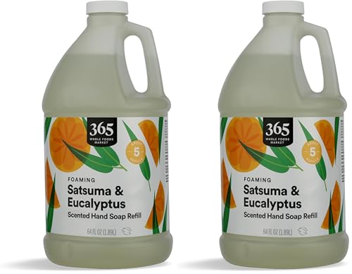 Image of 365 by Whole Foods Market, Hand Soap Foaming Satsuma Eucalyptus Refill, 64 Fl Oz (Pack of 2)