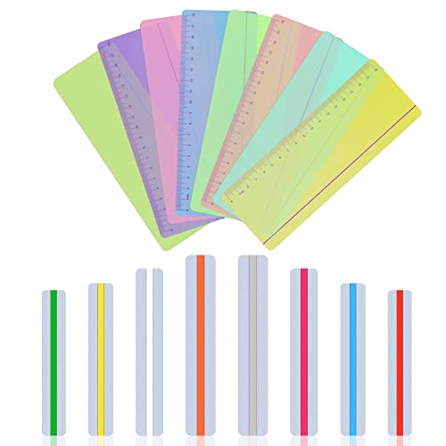 Vicloon Dyslexia Rule, 16 Stücke Geführte Lesestreifen, Markieren Streifen Farbige Overlay Lese, Lesehilfe für Kinder, Visuellen Stress Reduzieren