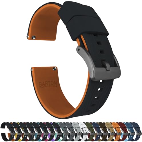 Image of BARTON Elite Silicone Watch Bands - Quick Release - Choose Strap Color & Buckle Color (Stainless Steel, Black PVD or Gunmetal Grey) - 18mm, 20mm, 22mm & 24mm Watch Straps