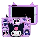 Cartoon Case for iPad Mini 6 8.3'，MONEHOYSY Cute Soft Silicone Kickstand [Drop Proof,Shock Proof,Anti Slip] Back Stand Cover Case for Kids Children Teens Girls Boys (Kurom-1)