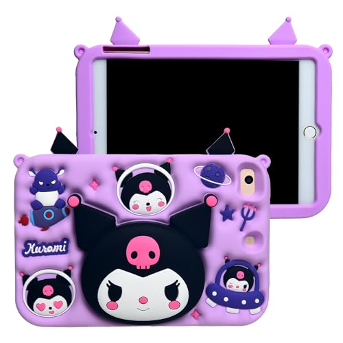 Cartoon Case for iPad 10.9 2022MONEHOYSY Cute Soft Silicone Kickstand [Drop Proof Shock Proof Anti Slip] Back Stand Cover Case for Kids Children Teens Girls Boys (Kurom-1)