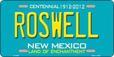 Roswell New Mexico Teal Novelty Metal License Plate Tag LP-2788