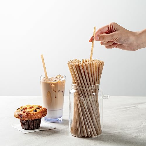 Image of Restaurantware-Basic Nature Disposable Straws,Sustainable Straws - Sturdy, Won't Alter Flavors, Brown PLA /Coffee Ground Straw, For Hot And Cold Drinks