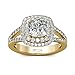 Jeulia Anillo de compromiso de 4.09 ct para mujer de plata de ley 925 con corte de cojín de vástago dividido Halo para citas Compromiso Aniversario de bodas Baile/Cóctel (9.25)