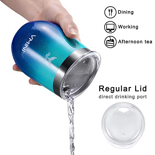 Vmini 12oz Wine Tumbler - Vacuum Insulated Stainless Steel, Travel Mug Stemless Coffee Cup Wine Glass, with 2 Lids 2 Straws and 1 Brush, for Champagne/Whiskey/Cocktail/Beer (Pink) - Thumbnail 5