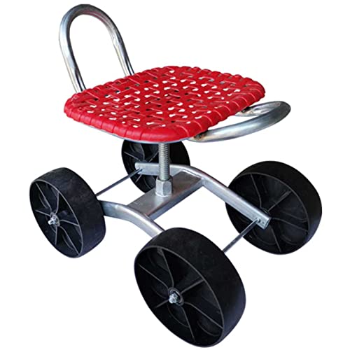 RiouPsithuric Taburete de jardín con Asiento Giratorio y Altura Ajustable para desmalezar, Plantar y cuidar el césped.
