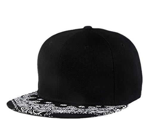 Forwardor Connectyle Paisley Flat Bill Hats Graffiti Print Adjustable Snapback Hiphop Cap